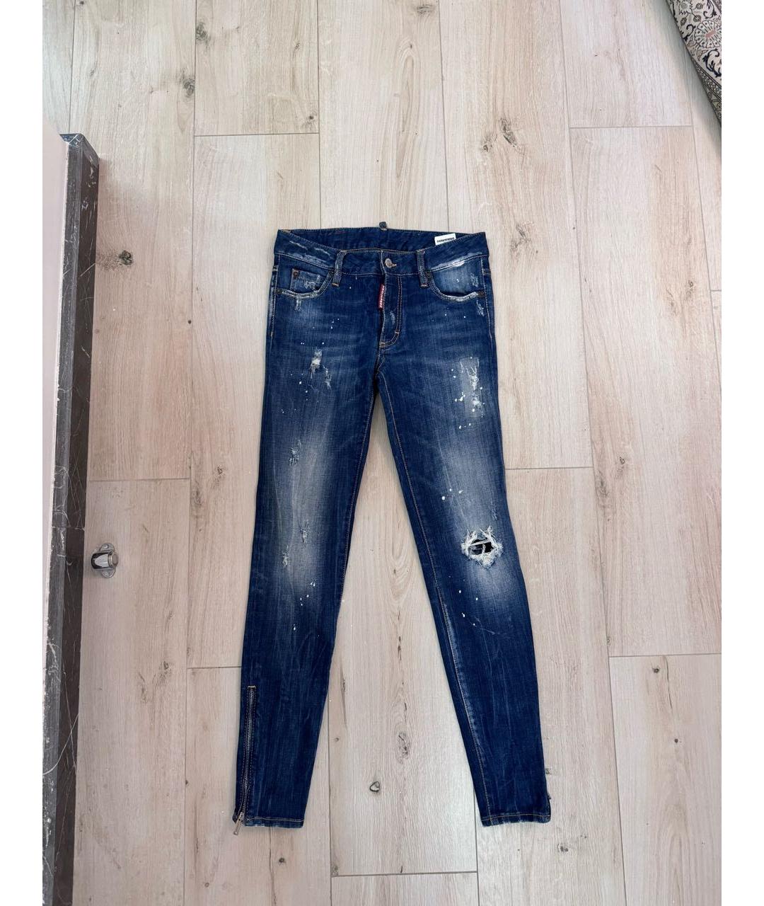 DSQUARED2 Темно-синие прямые джинсы, фото 8