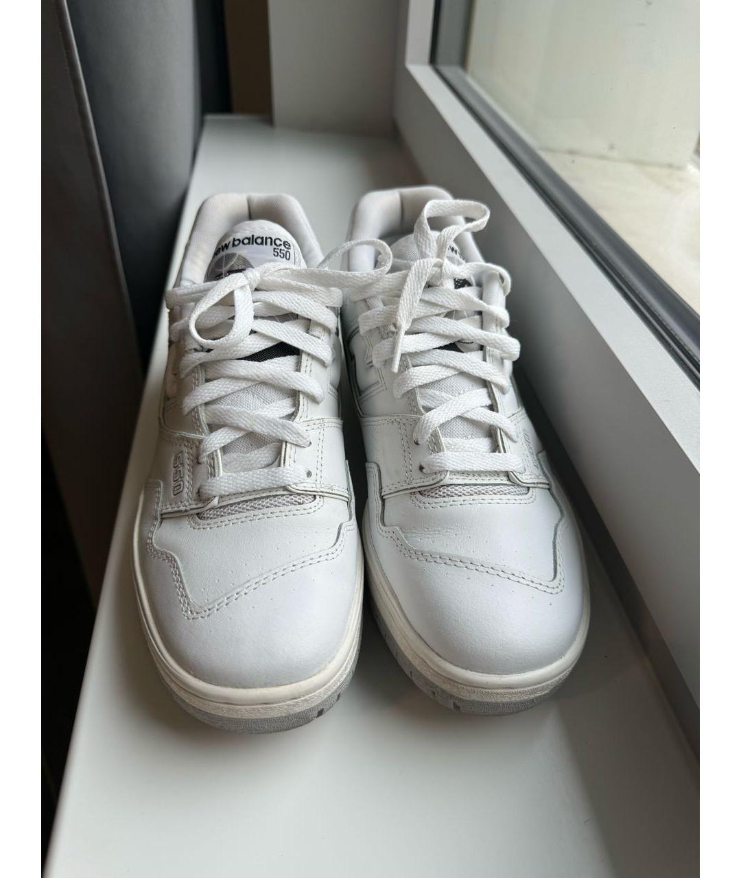 NEW BALANCE Белые кожаные низкие кроссовки / кеды, фото 2