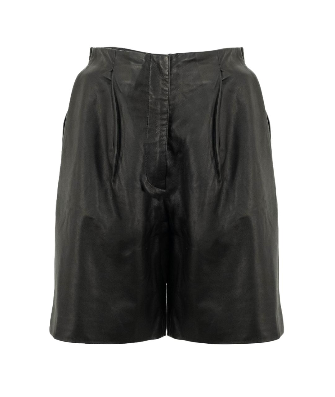 GIANFRANCO FERRE Черные кожаные шорты, фото 1
