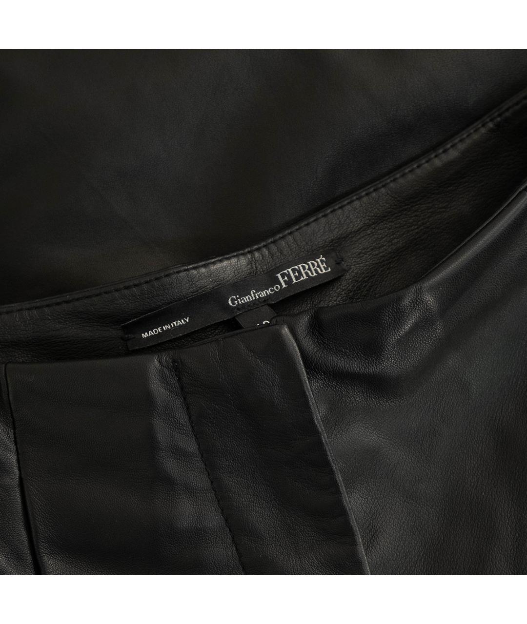 GIANFRANCO FERRE Черные кожаные шорты, фото 3