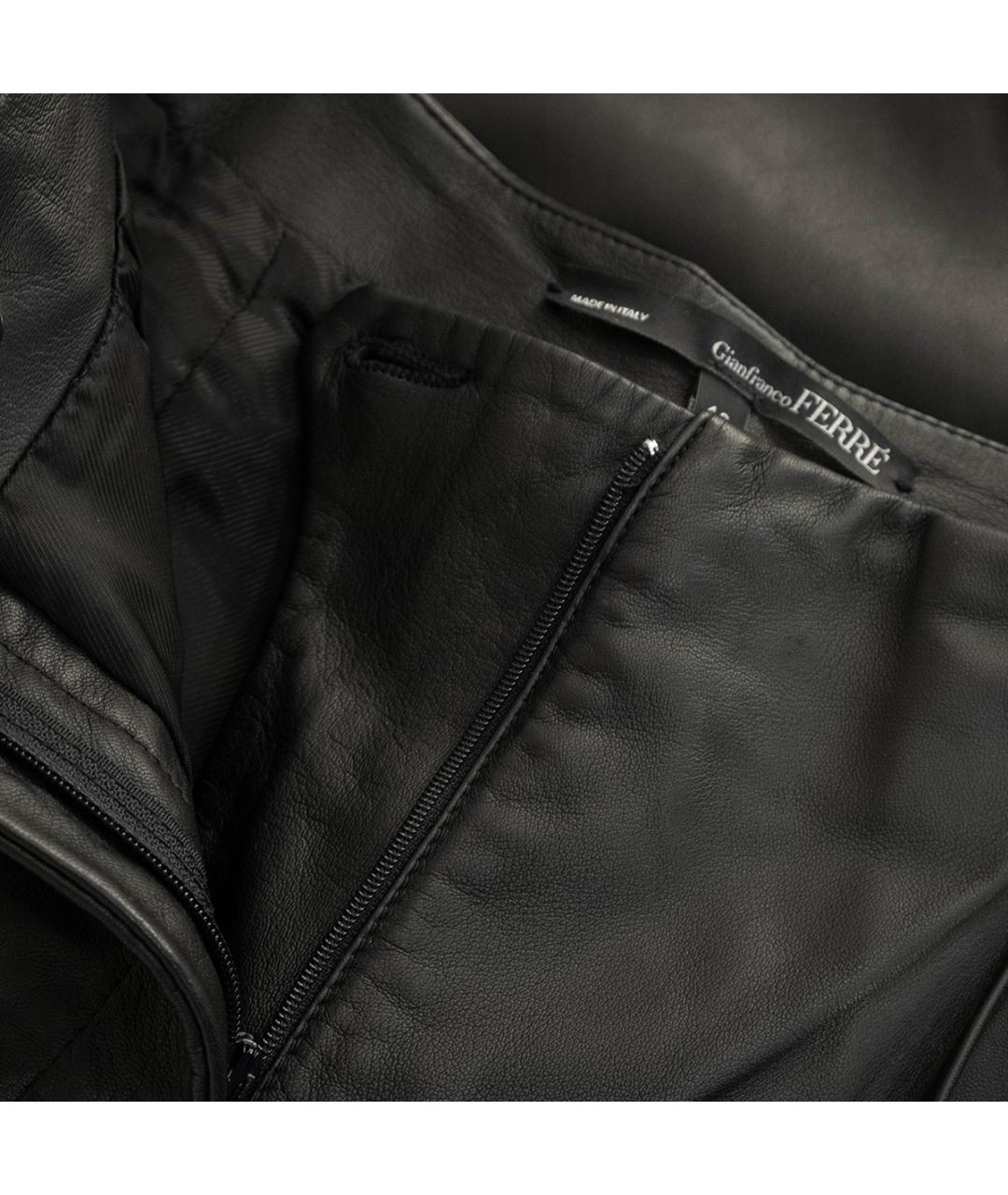 GIANFRANCO FERRE Черные кожаные шорты, фото 4