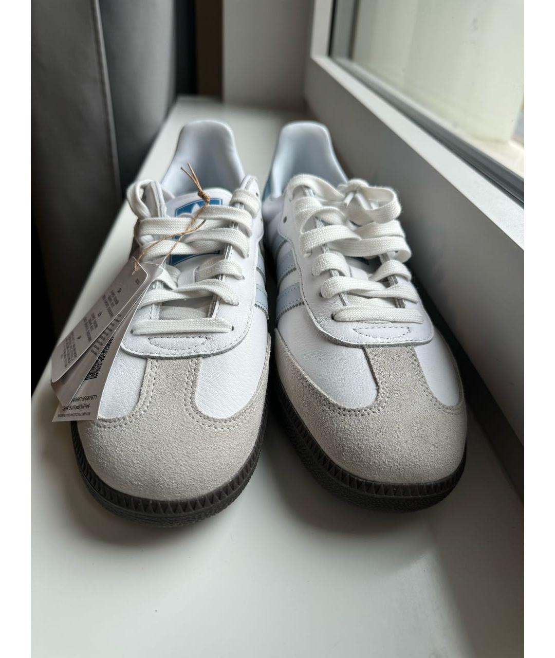 ADIDAS Белые кожаные низкие кроссовки / кеды, фото 2