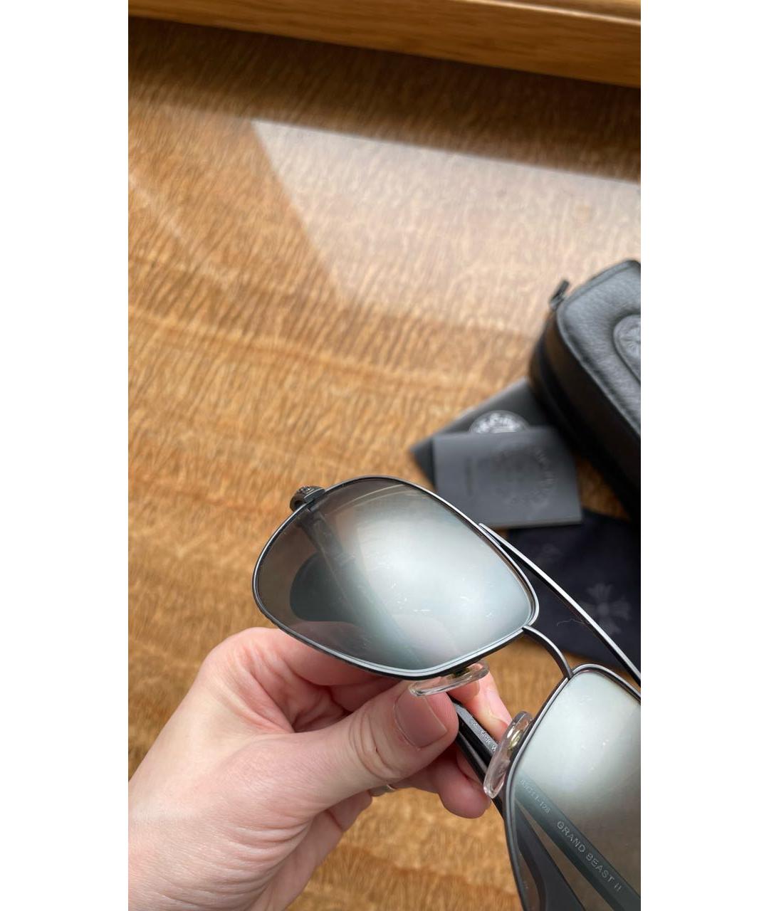 CHROME HEARTS Черные металлические солнцезащитные очки, фото 8