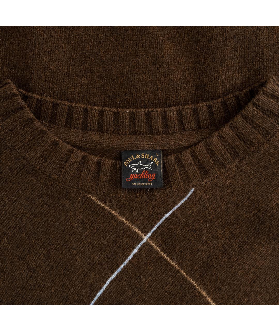 PAUL & SHARK Коричневый шерстяной джемпер / свитер, фото 3