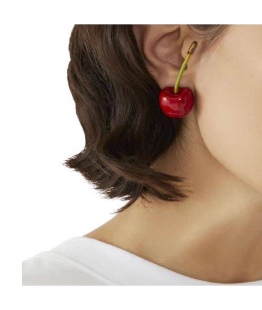 JACQUEMUS Красные латунные серьги, фото 4