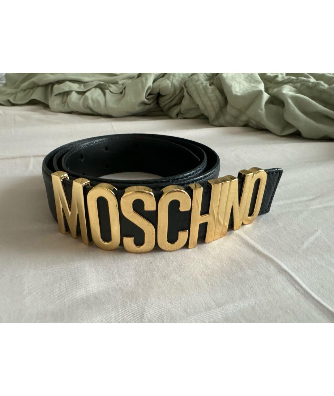 MOSCHINO Черный кожаный ремень, фото 6