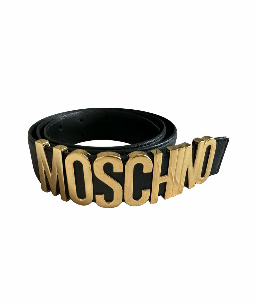 MOSCHINO Черный кожаный ремень, фото 1