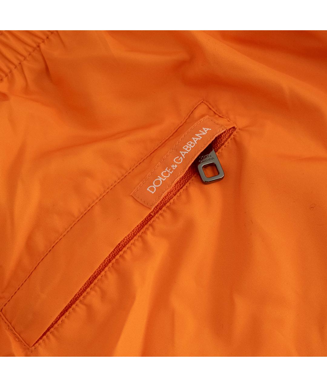 DOLCE&GABBANA Оранжевое полиэстеровые шорты, фото 5
