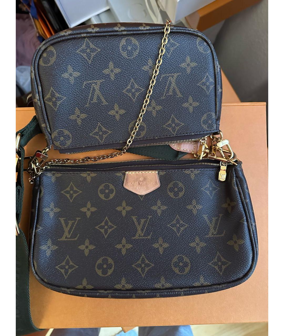 LOUIS VUITTON PRE-OWNED Коричневая сумка через плечо, фото 8