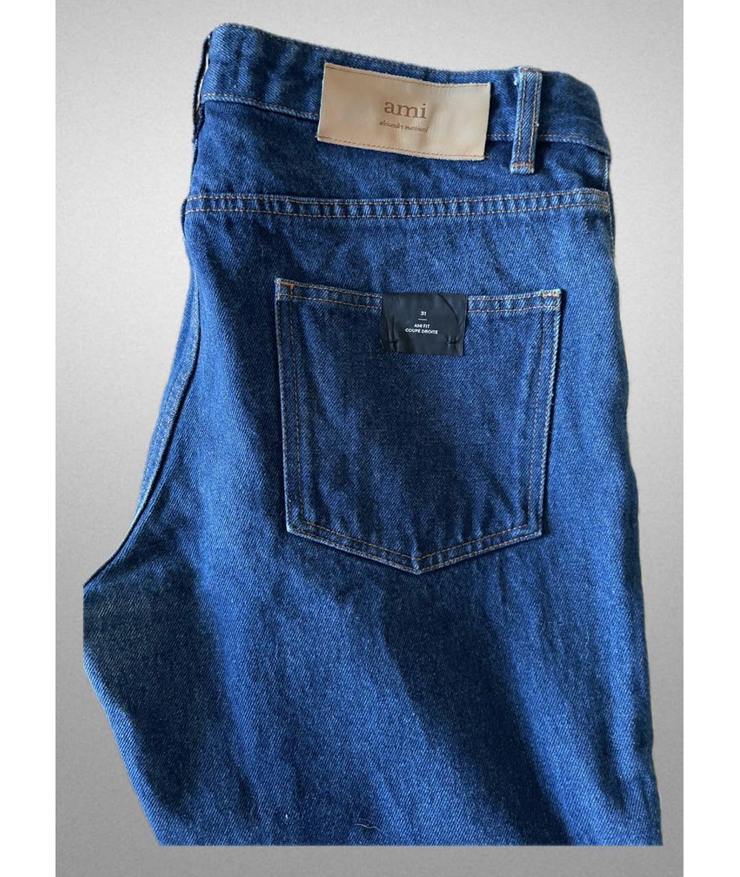 AMI ALEXANDRE MATTIUSSI Синие хлопковые джинсы скинни, фото 3