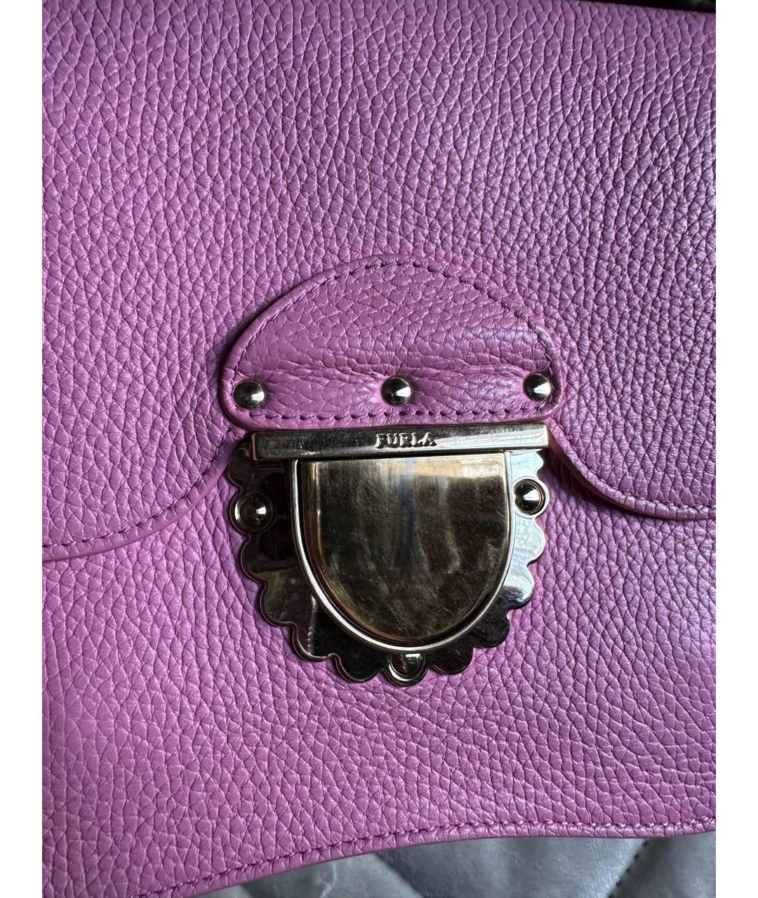FURLA Розовая кожаная сумка через плечо, фото 5