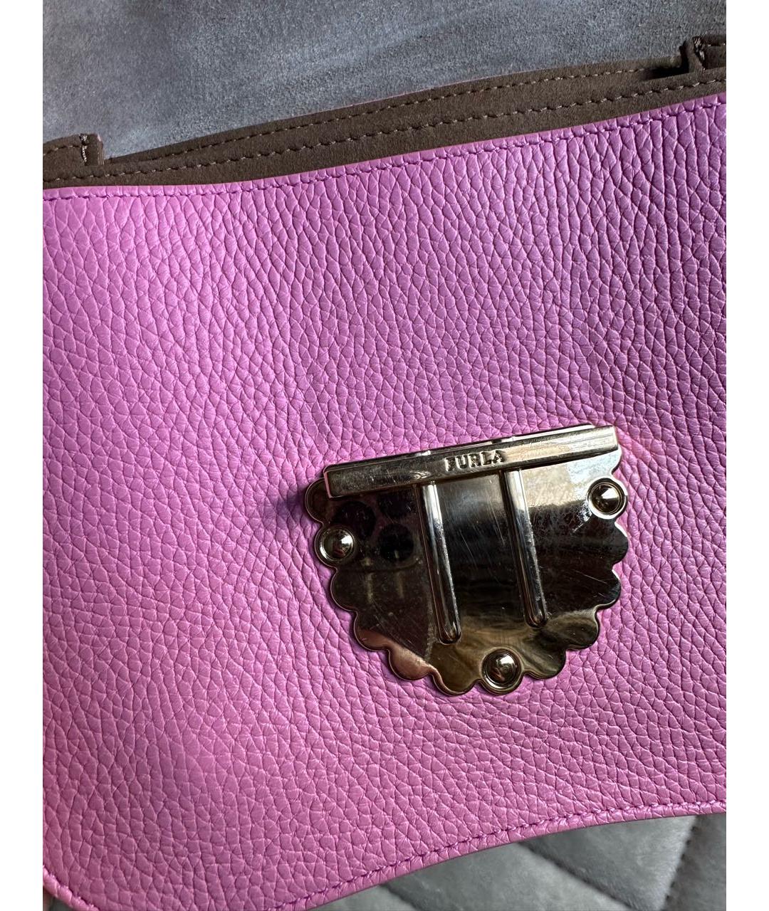 FURLA Розовая кожаная сумка через плечо, фото 6