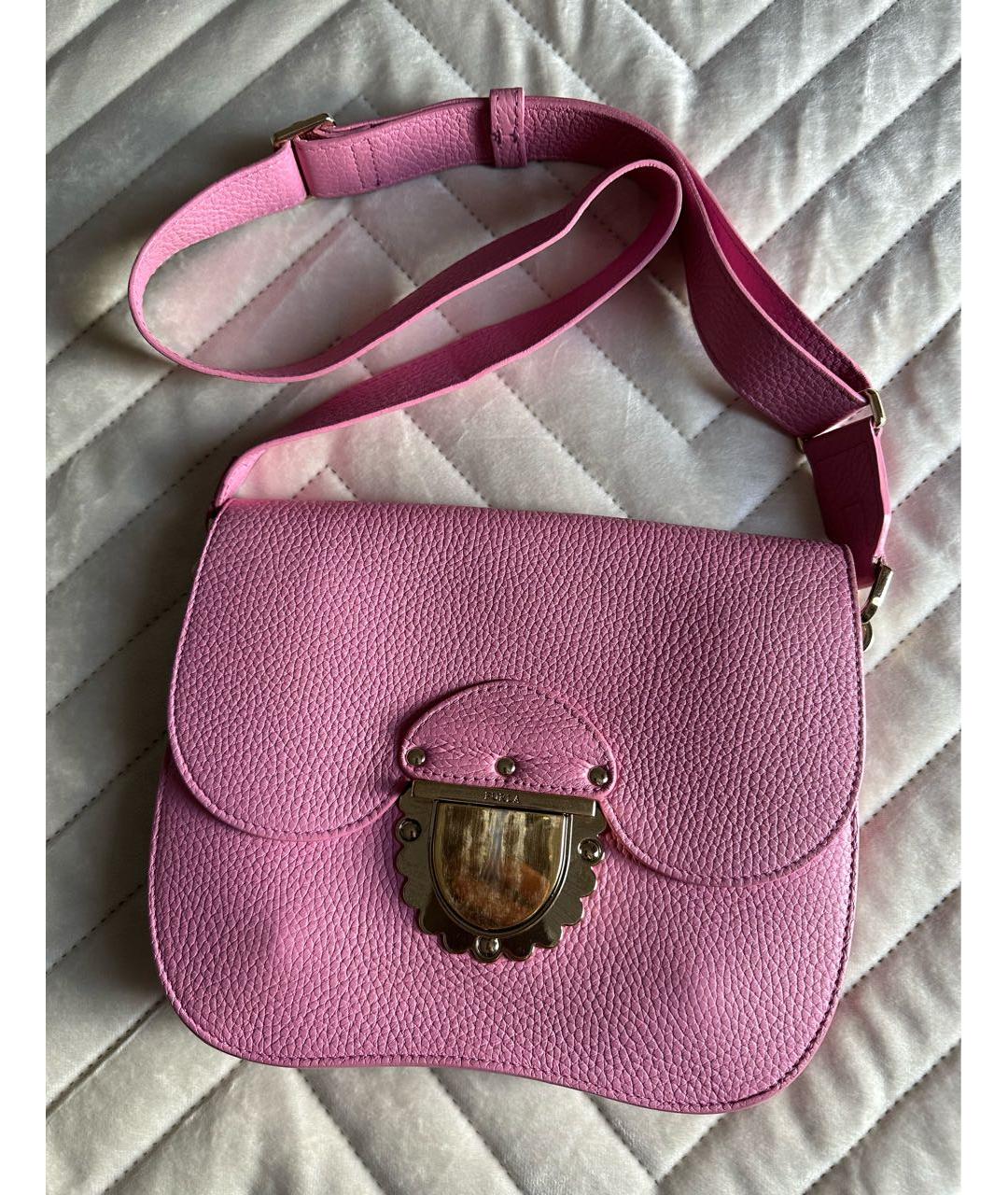 FURLA Розовая кожаная сумка через плечо, фото 7