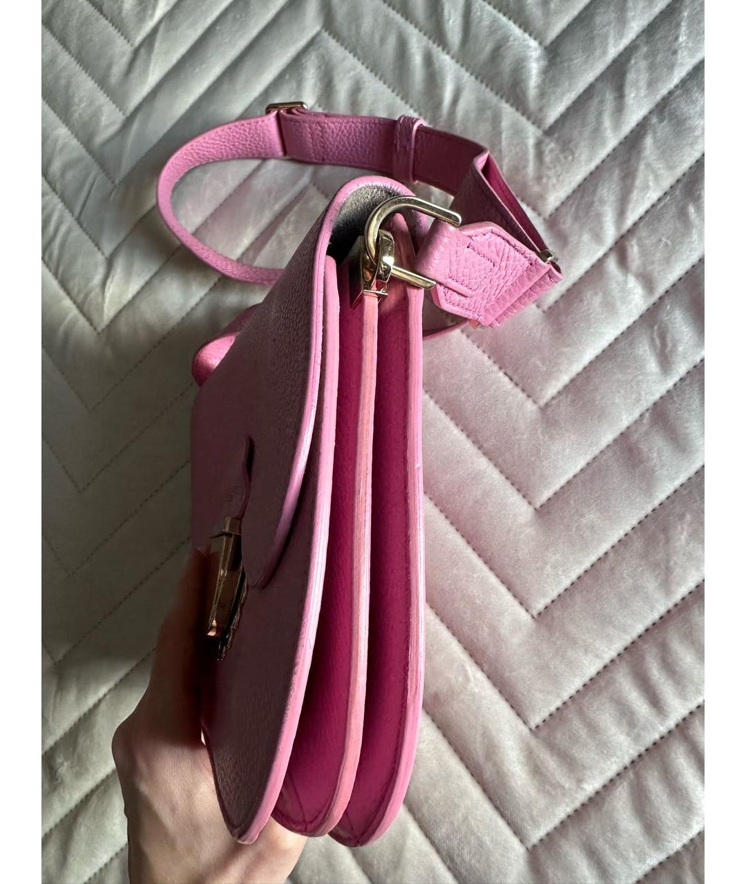 FURLA Розовая кожаная сумка через плечо, фото 2
