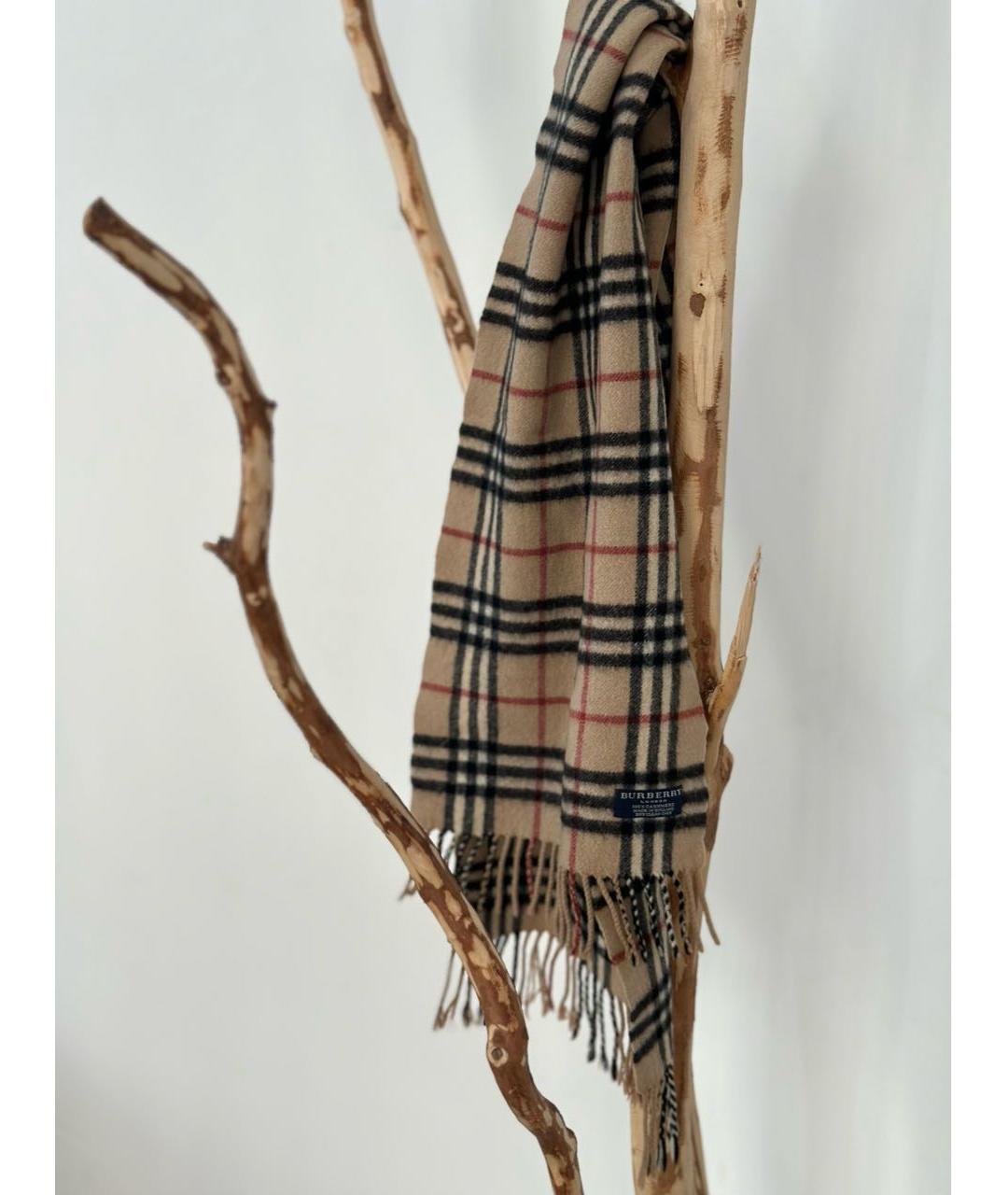 BURBERRY Бежевый кашемировый шарф, фото 8