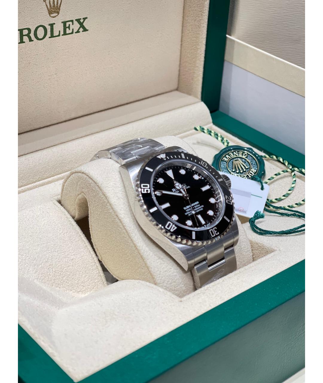 ROLEX Черные часы из белого золота, фото 2