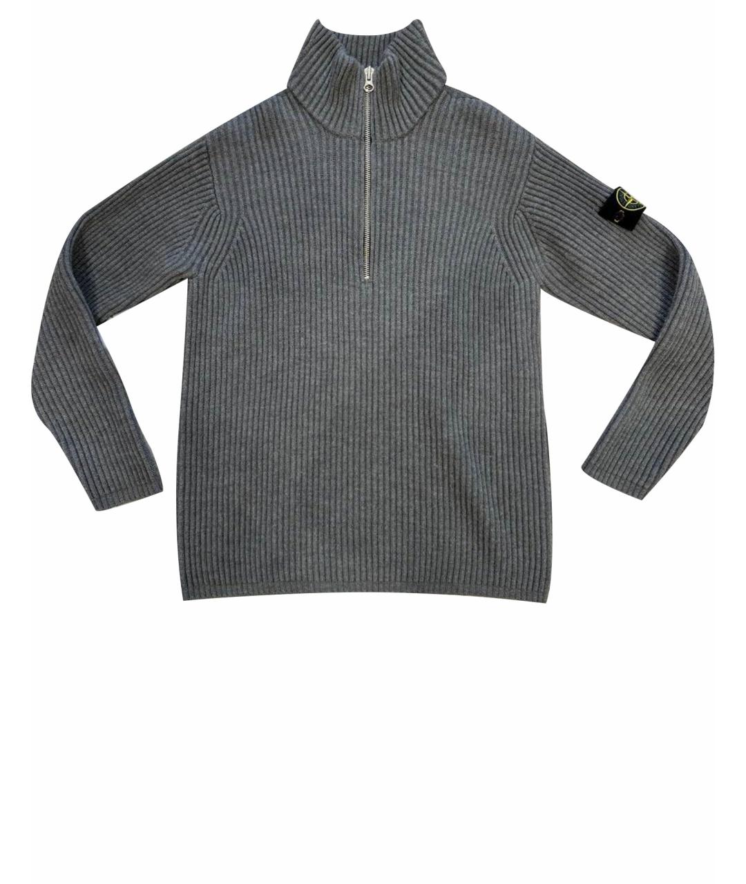 STONE ISLAND Серый шерстяной джемпер / свитер, фото 1