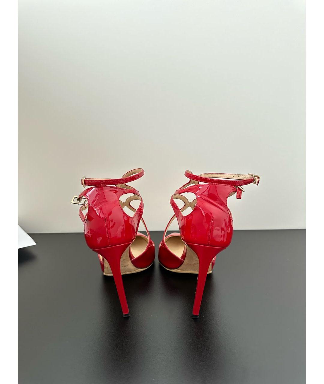 JIMMY CHOO Красные кожаные туфли, фото 4