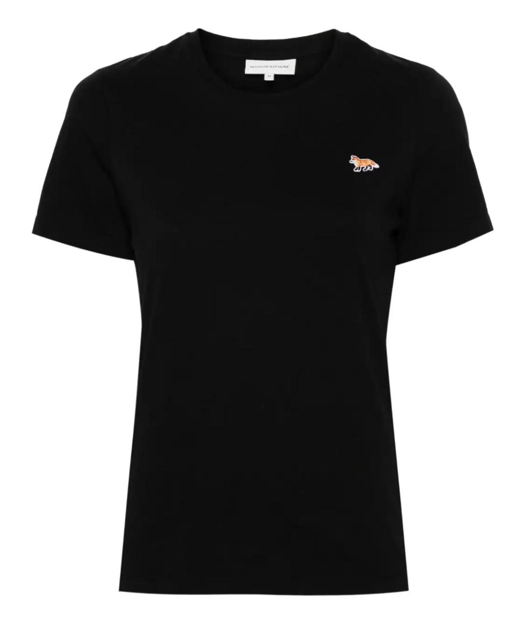 MAISON KITSUNE Черная хлопковая футболка, фото 1