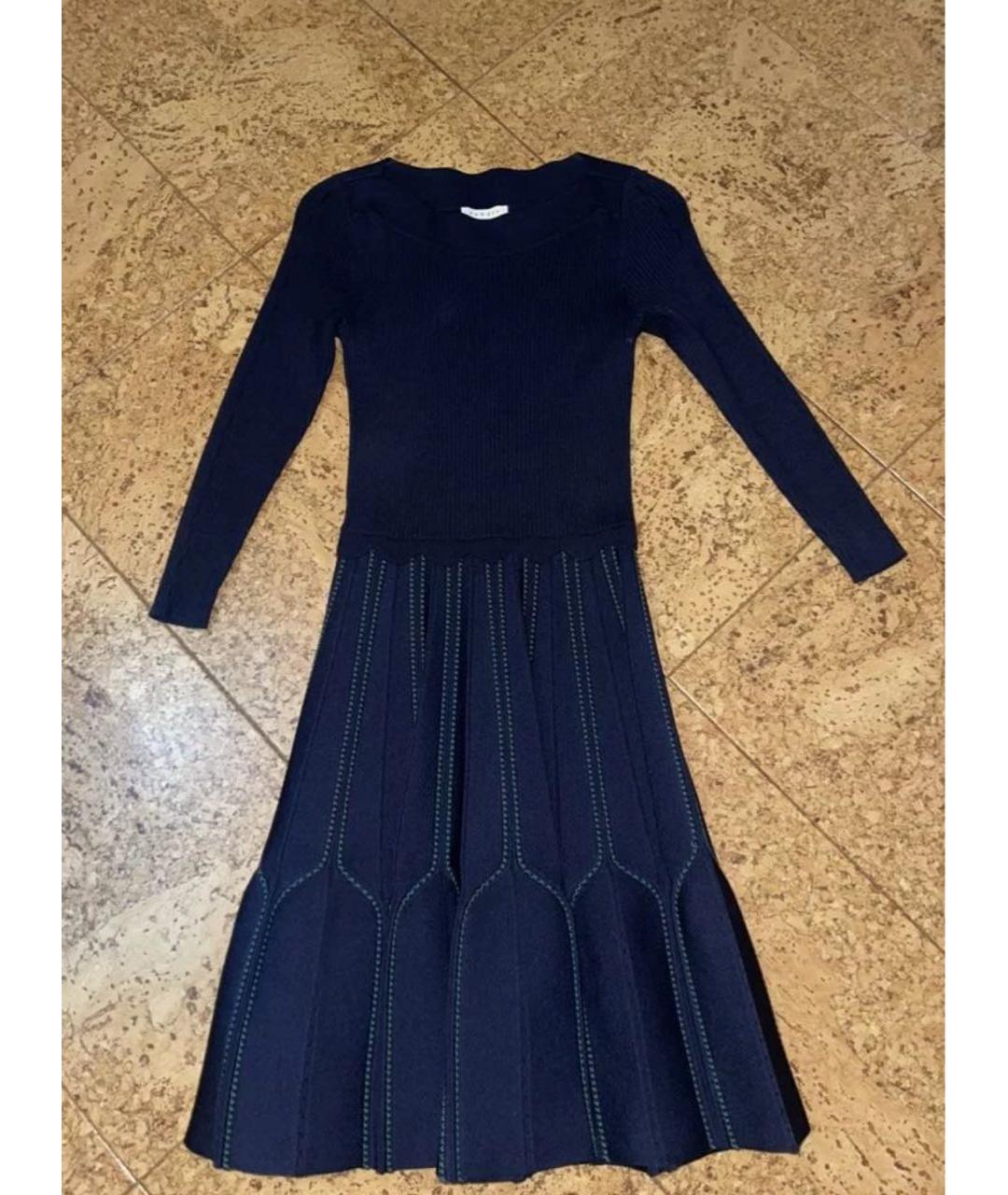 SANDRO Темно-синее повседневное платье, фото 5
