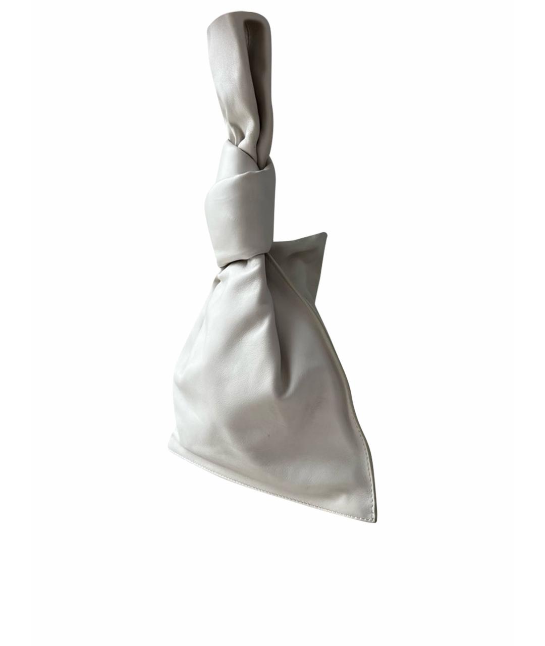 BOTTEGA VENETA Белая кожаная сумка с короткими ручками, фото 1