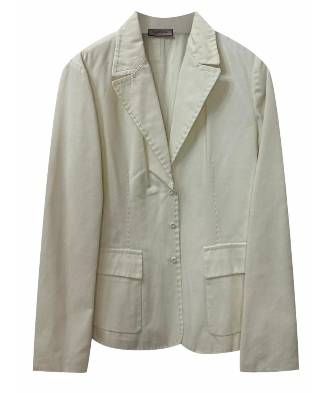 MAX MARA Белый хлопковый жакет/пиджак, фото 1