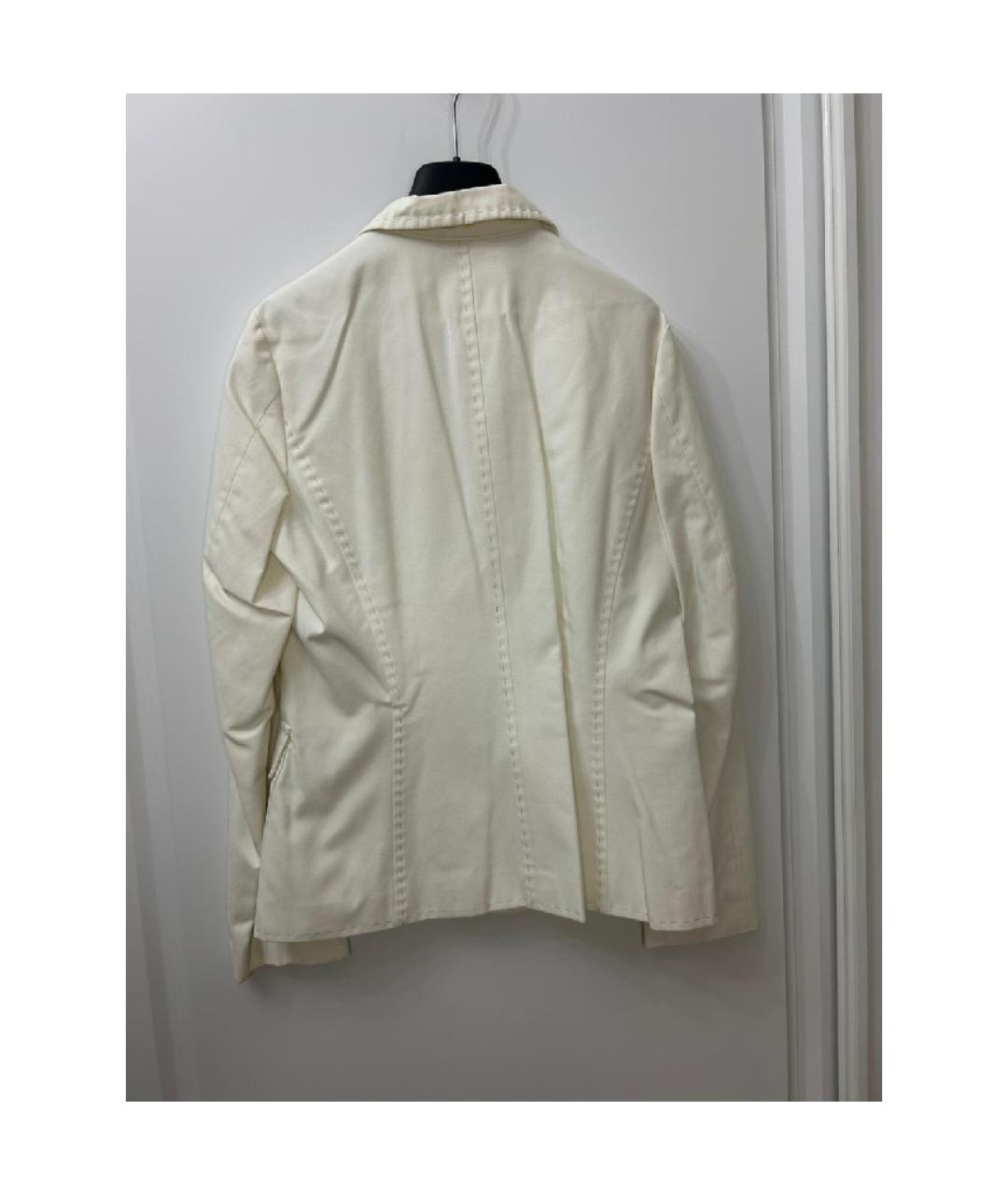 MAX MARA Белый хлопковый жакет/пиджак, фото 2
