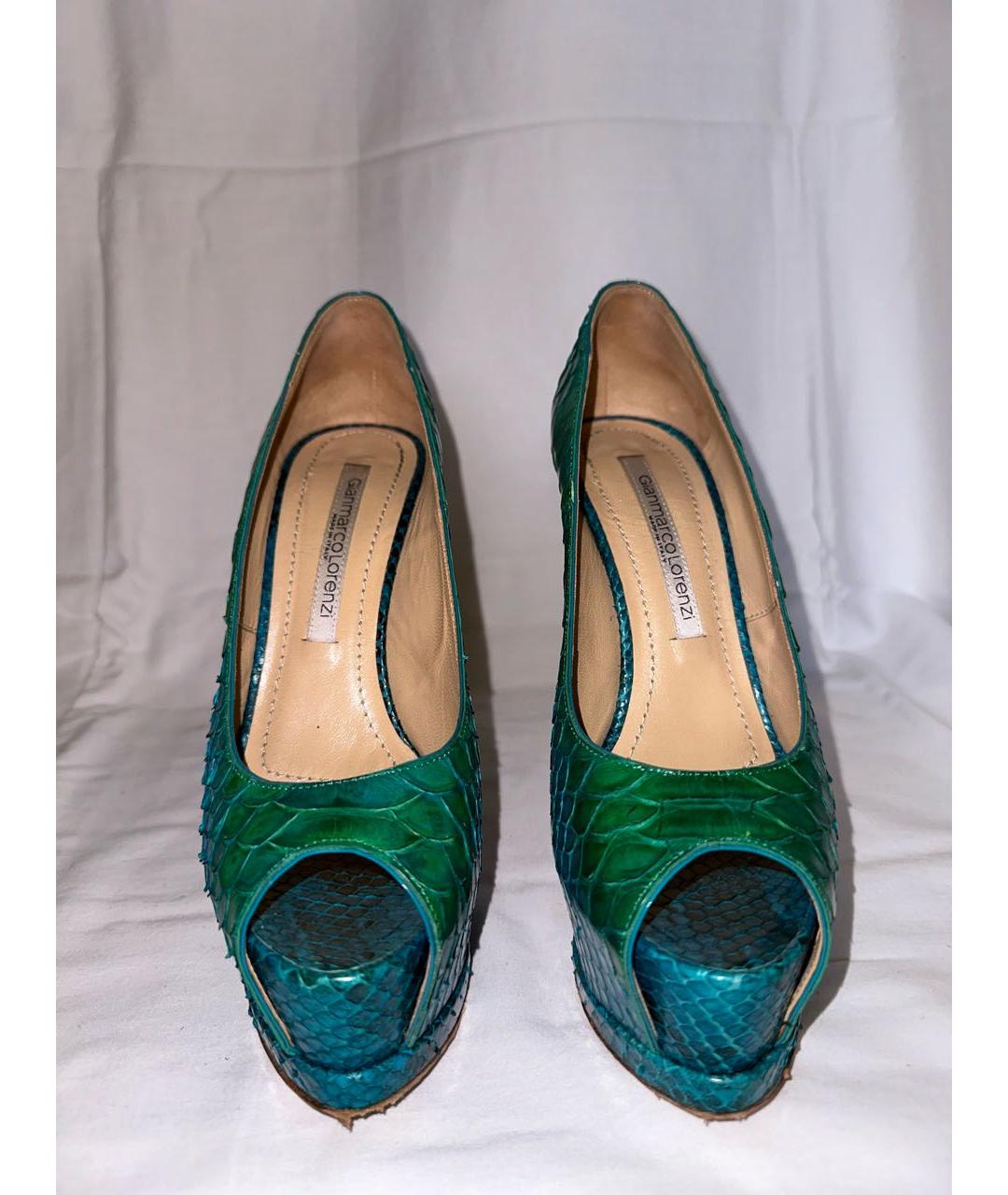 GIAN MARCO LORENZI Зеленые туфли из экзотической кожи, фото 2
