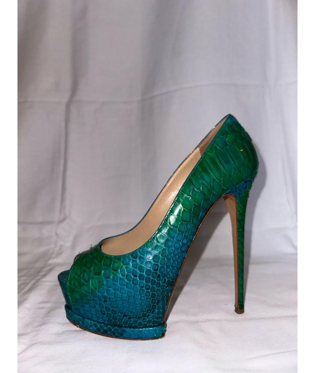 GIAN MARCO LORENZI Зеленые туфли из экзотической кожи, фото 5