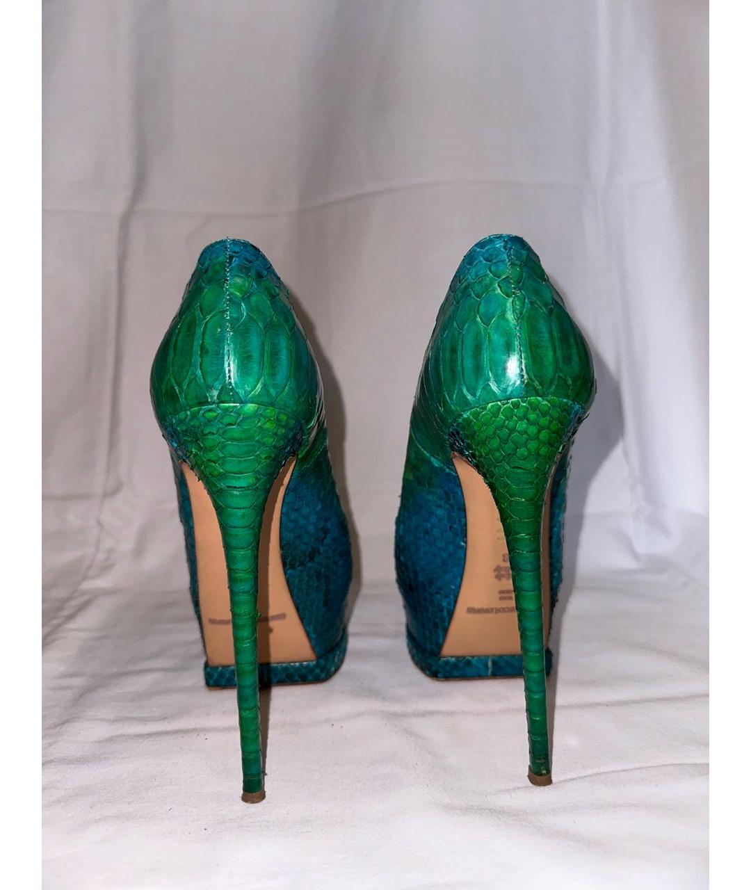 GIAN MARCO LORENZI Зеленые туфли из экзотической кожи, фото 4