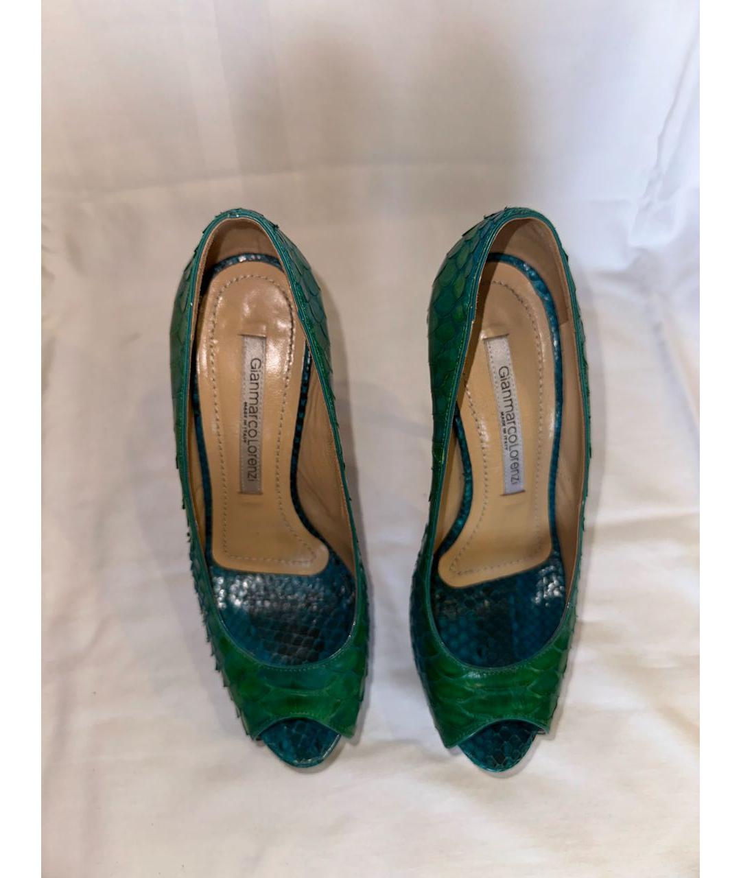 GIAN MARCO LORENZI Зеленые туфли из экзотической кожи, фото 3