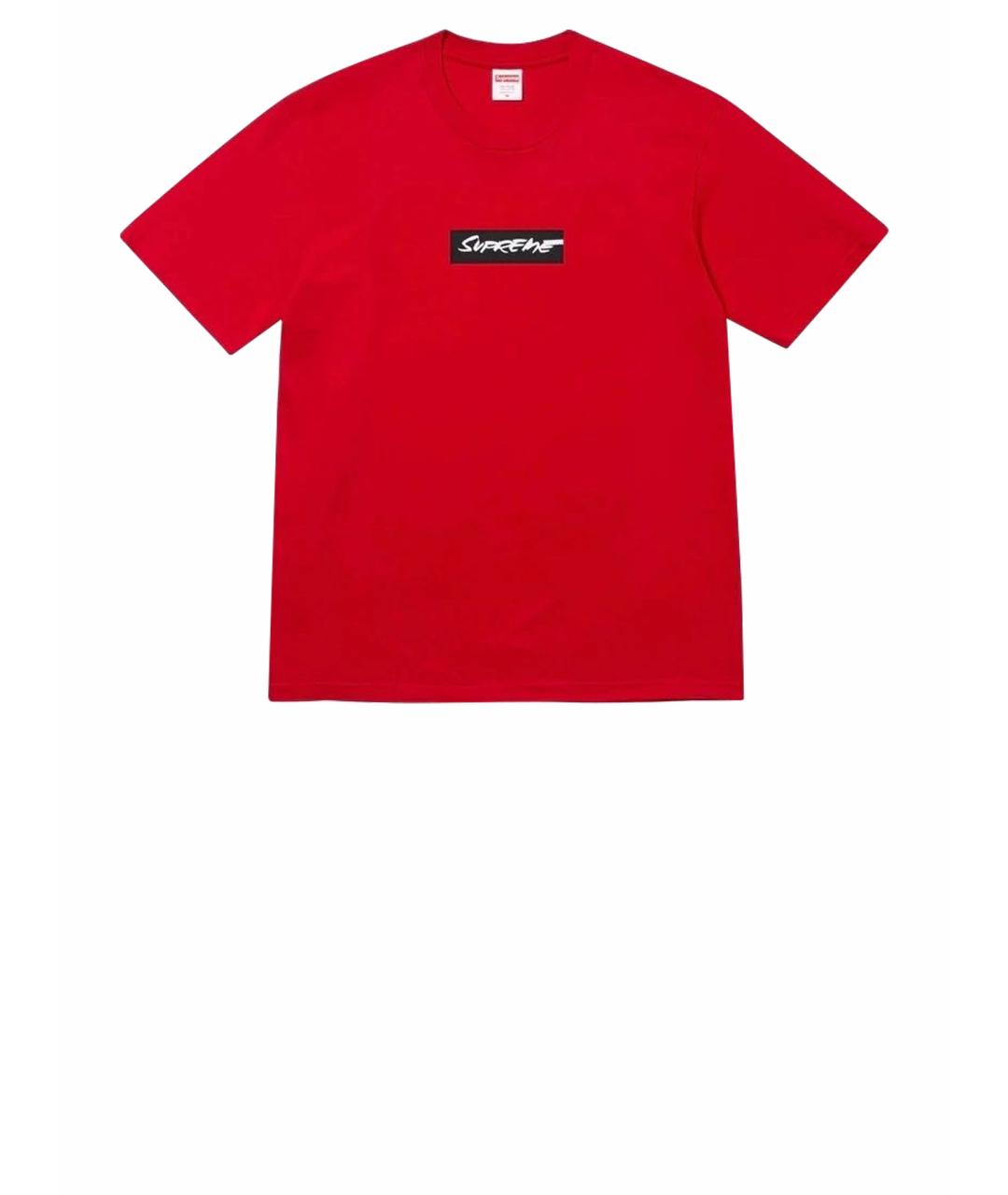 SUPREME Красная хлопковая футболка, фото 1
