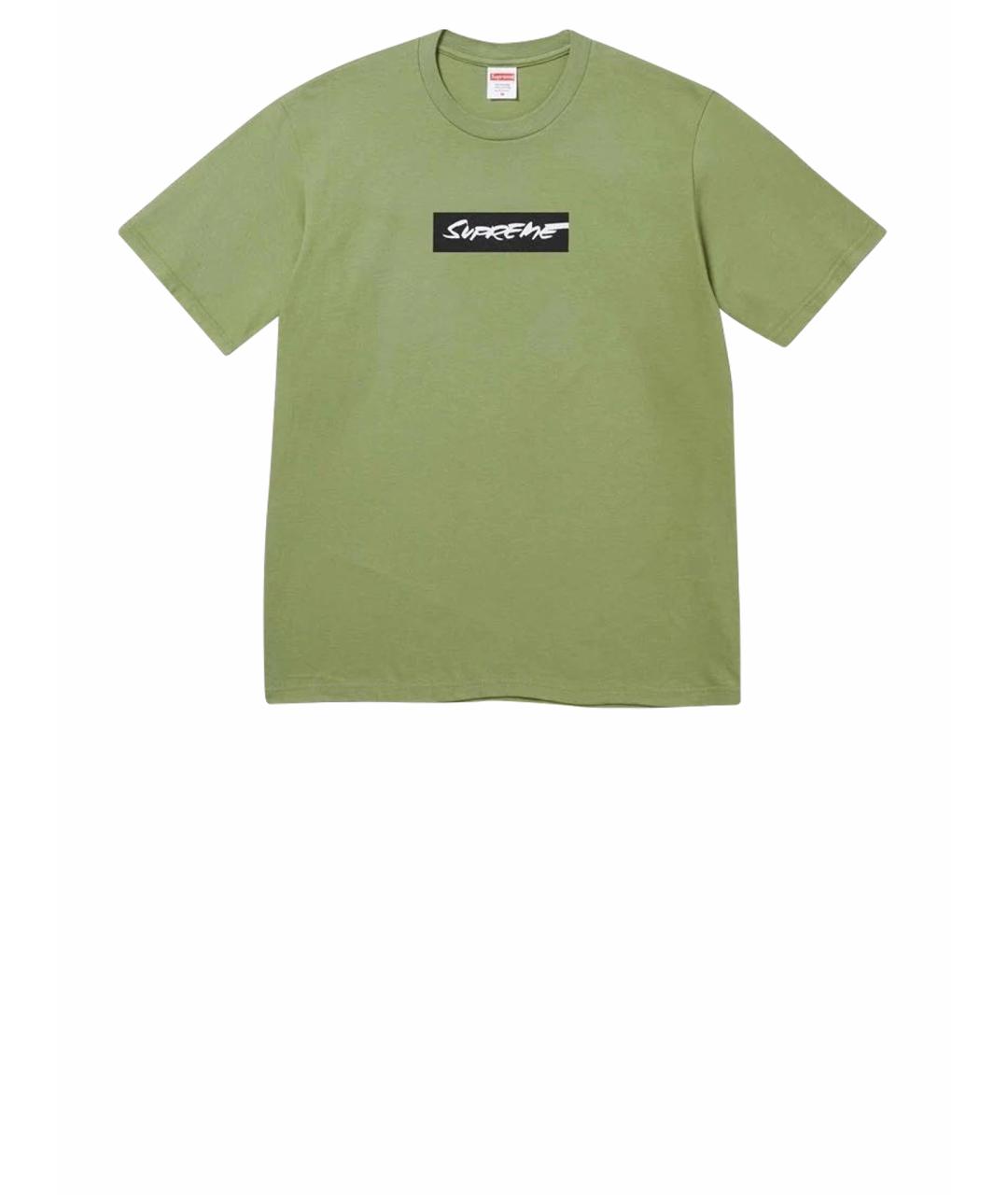 SUPREME Зеленая хлопковая футболка, фото 1