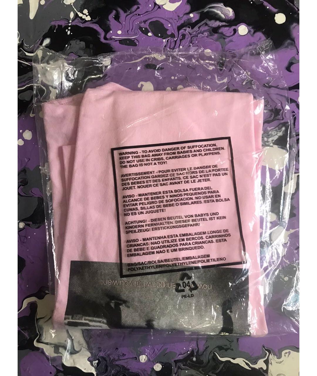 SUPREME Розовая хлопковая футболка, фото 3