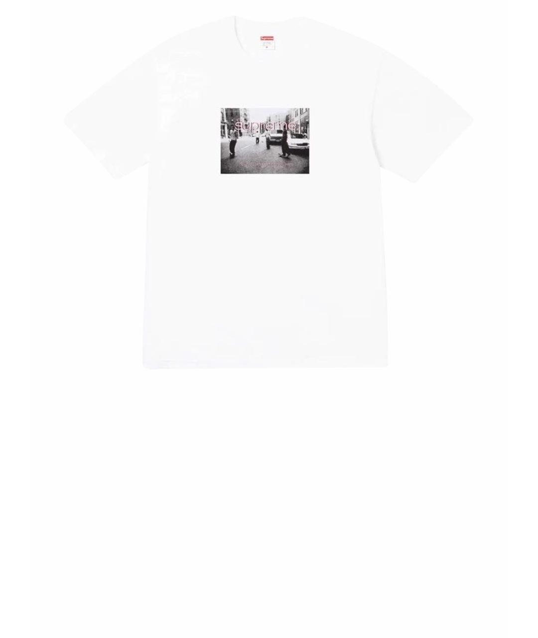 SUPREME Белая хлопковая футболка, фото 1