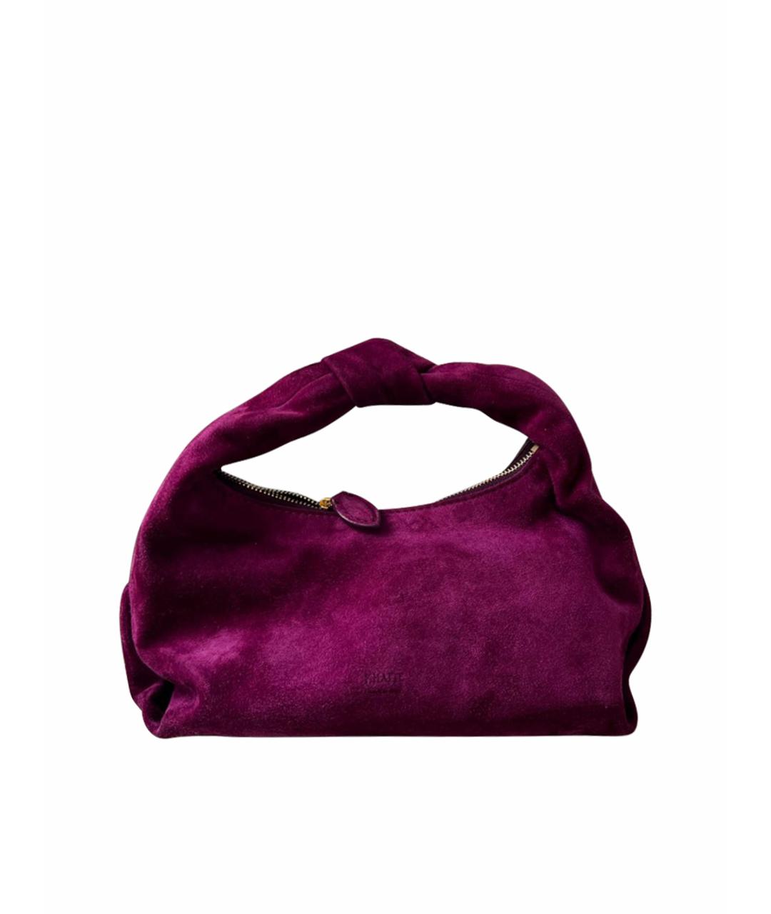 KHAITE Фиолетовая замшевая сумка с короткими ручками, фото 1