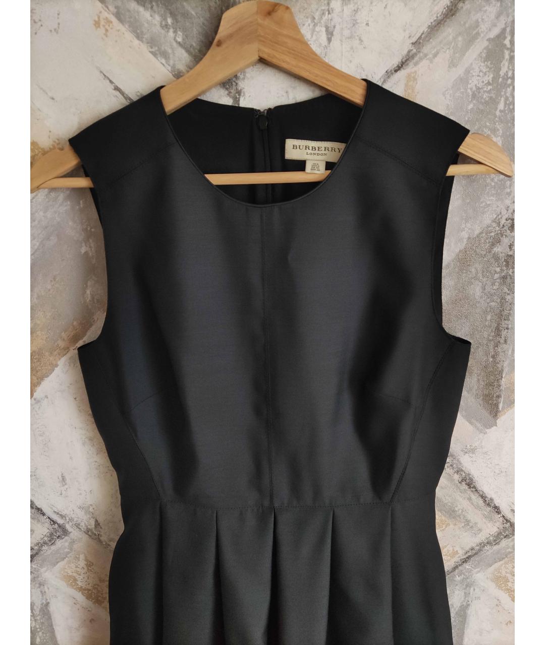 BURBERRY Черное шелковое повседневное платье, фото 7