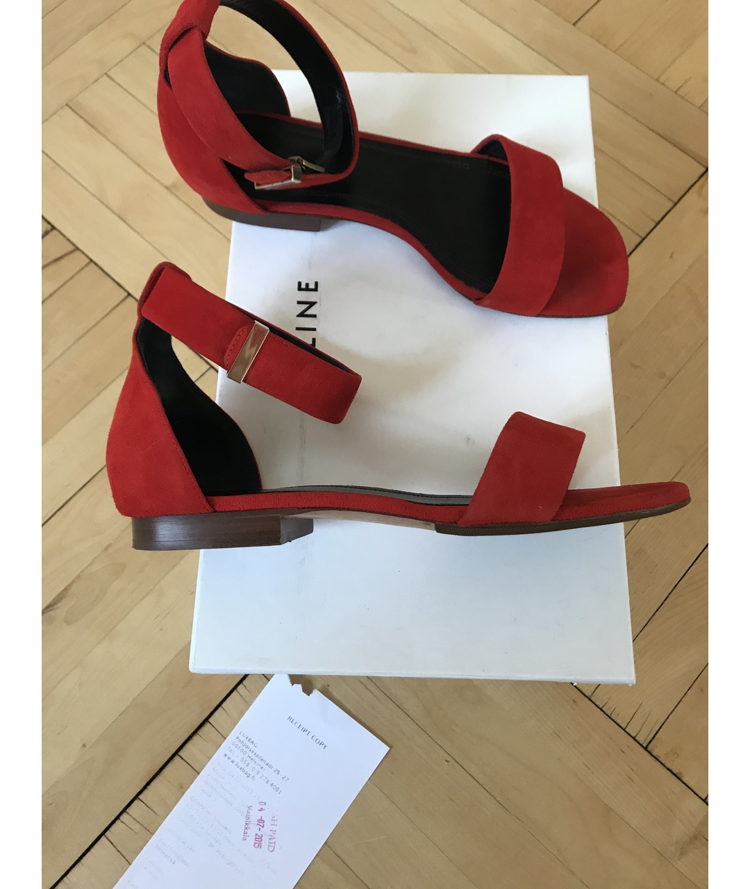 CELINE PRE-OWNED Красные замшевые сандалии, фото 2
