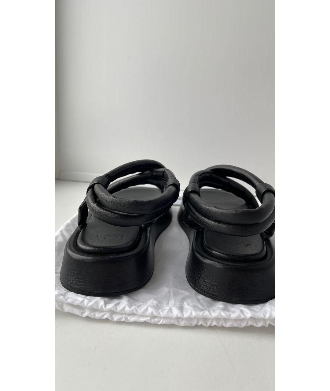 ERIKA CAVALLINI Черные кожаные сандалии, фото 4