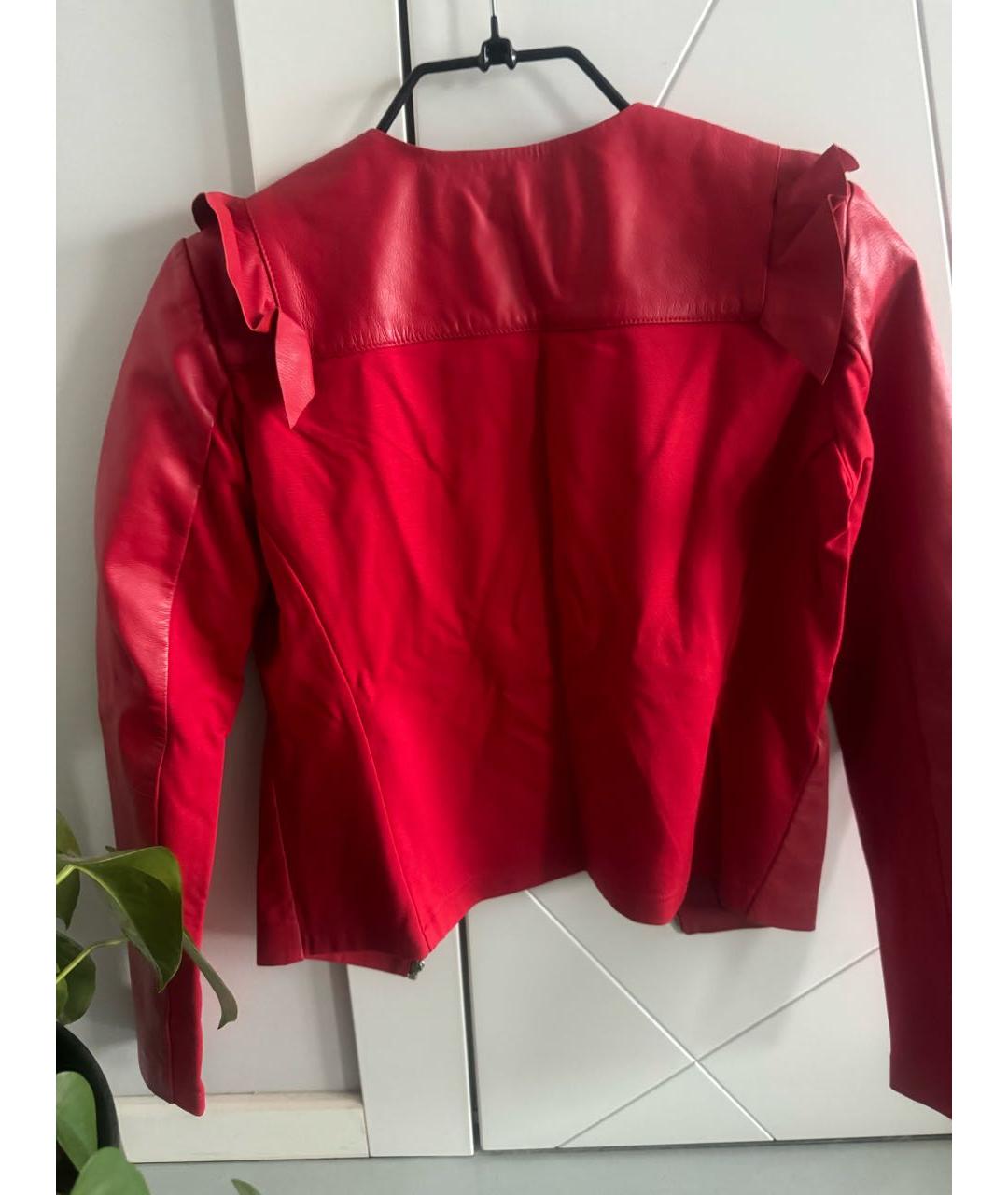 PINKO Красный кожаный жакет/пиджак, фото 2