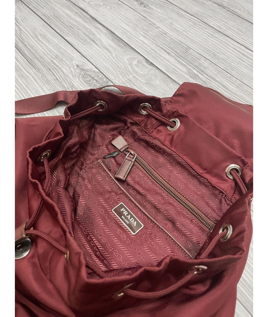 PRADA Бордовый рюкзак, фото 5