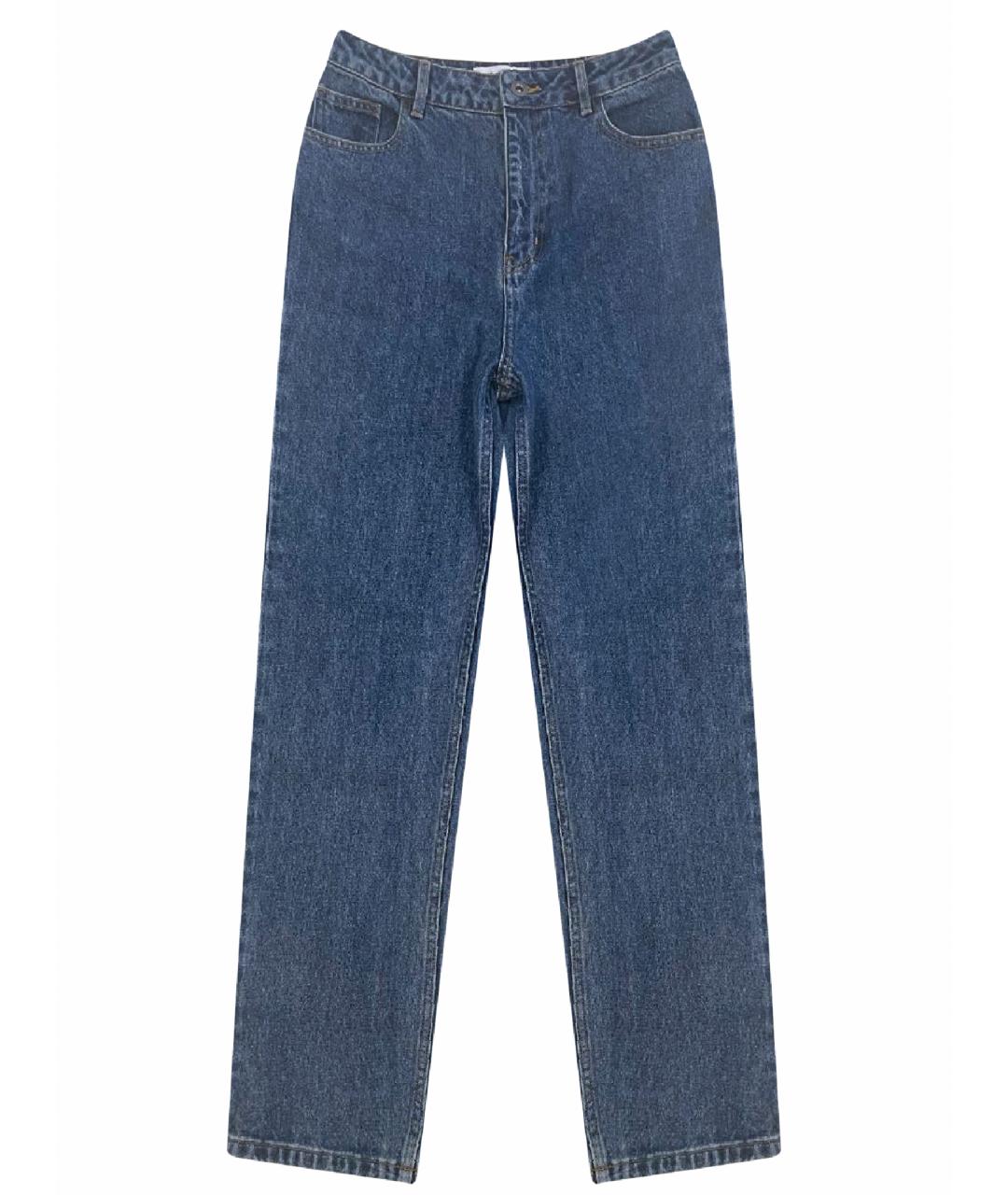 SELF-PORTRAIT Темно-синие хлопковые прямые джинсы, фото 1
