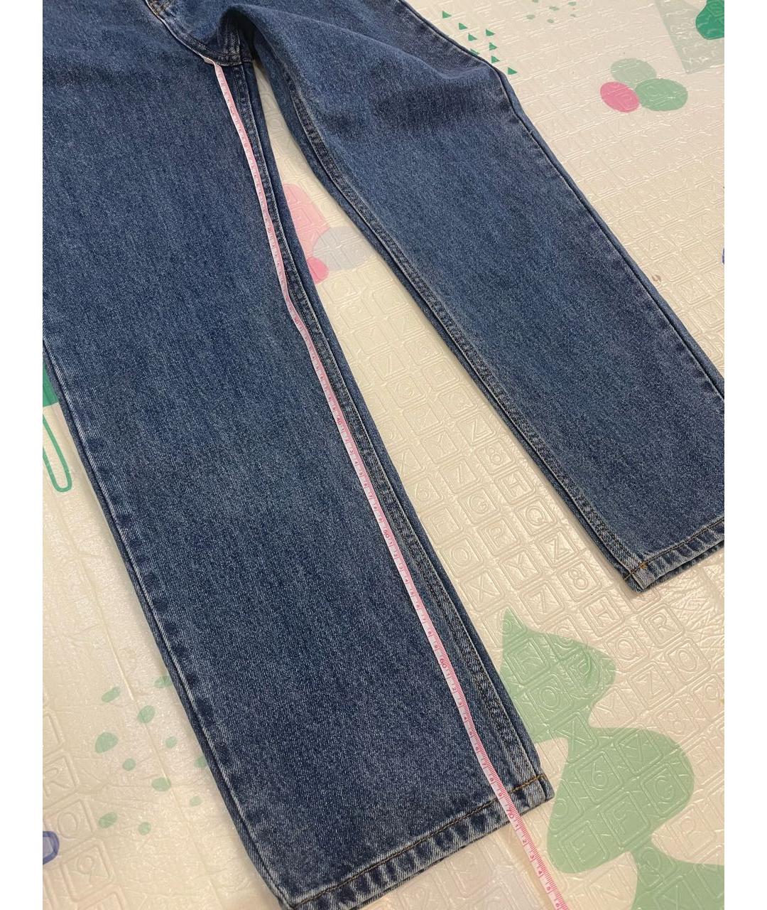 SELF-PORTRAIT Темно-синие хлопковые прямые джинсы, фото 7