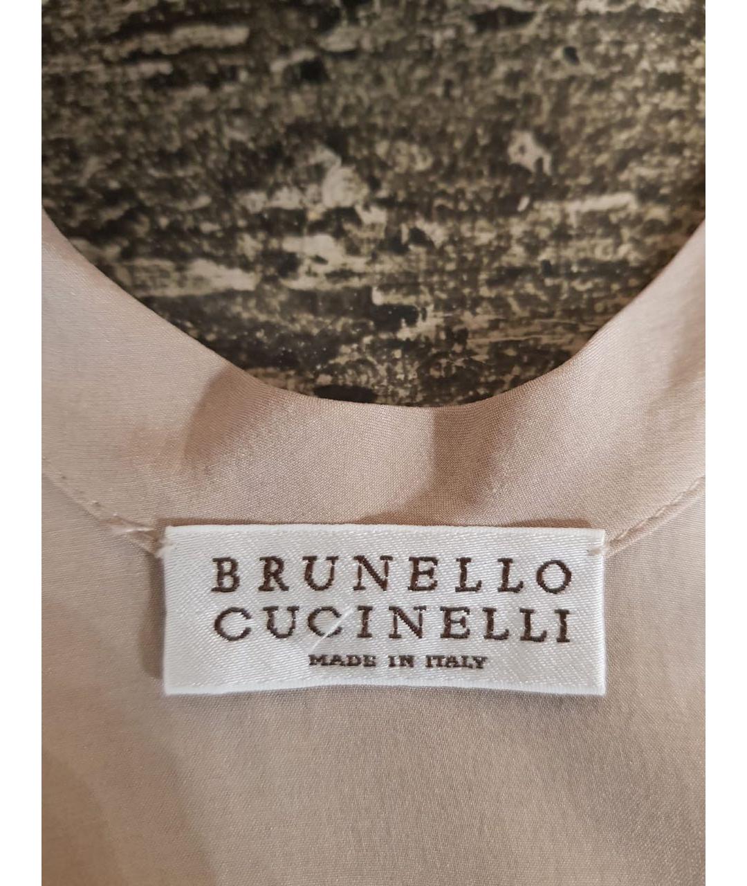 BRUNELLO CUCINELLI Розовое шелковое повседневное платье, фото 3