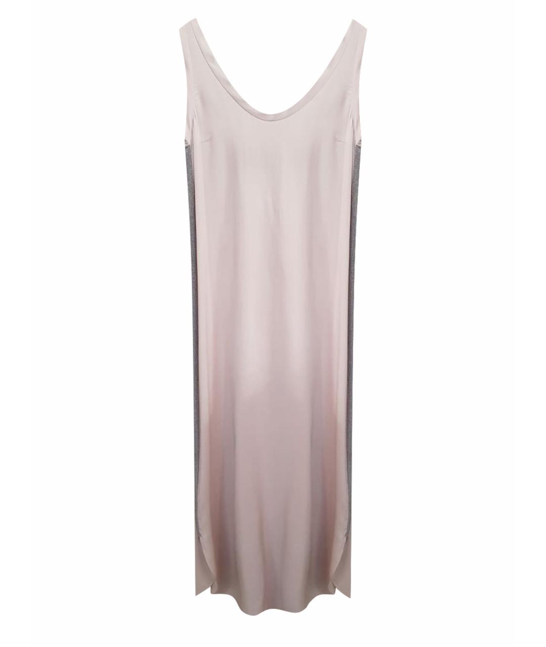 BRUNELLO CUCINELLI Розовое шелковое повседневное платье, фото 1
