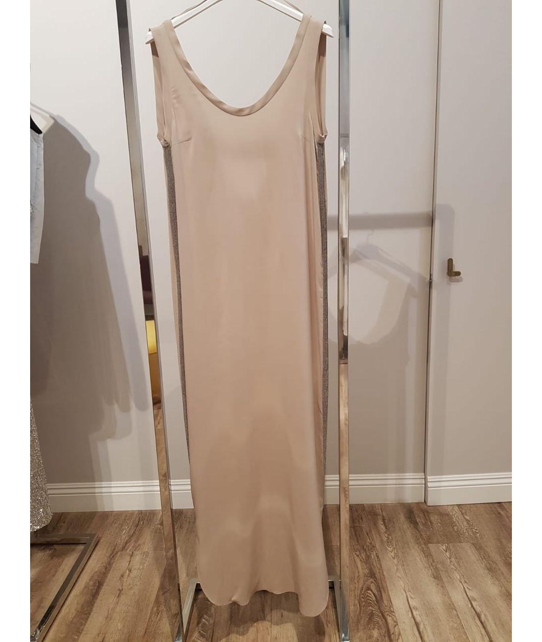 BRUNELLO CUCINELLI Розовое шелковое повседневное платье, фото 2