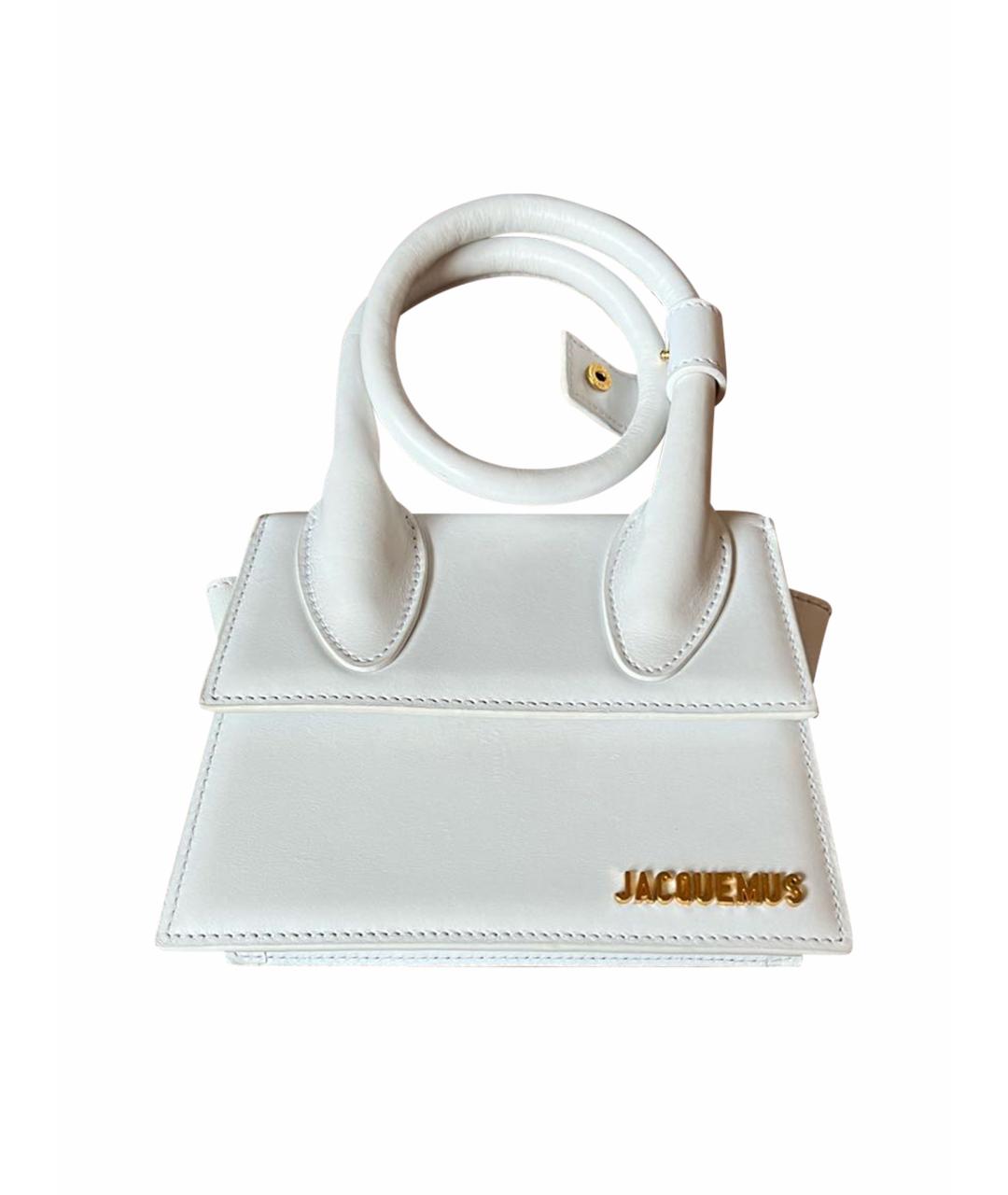 JACQUEMUS Белая кожаная сумка через плечо, фото 1