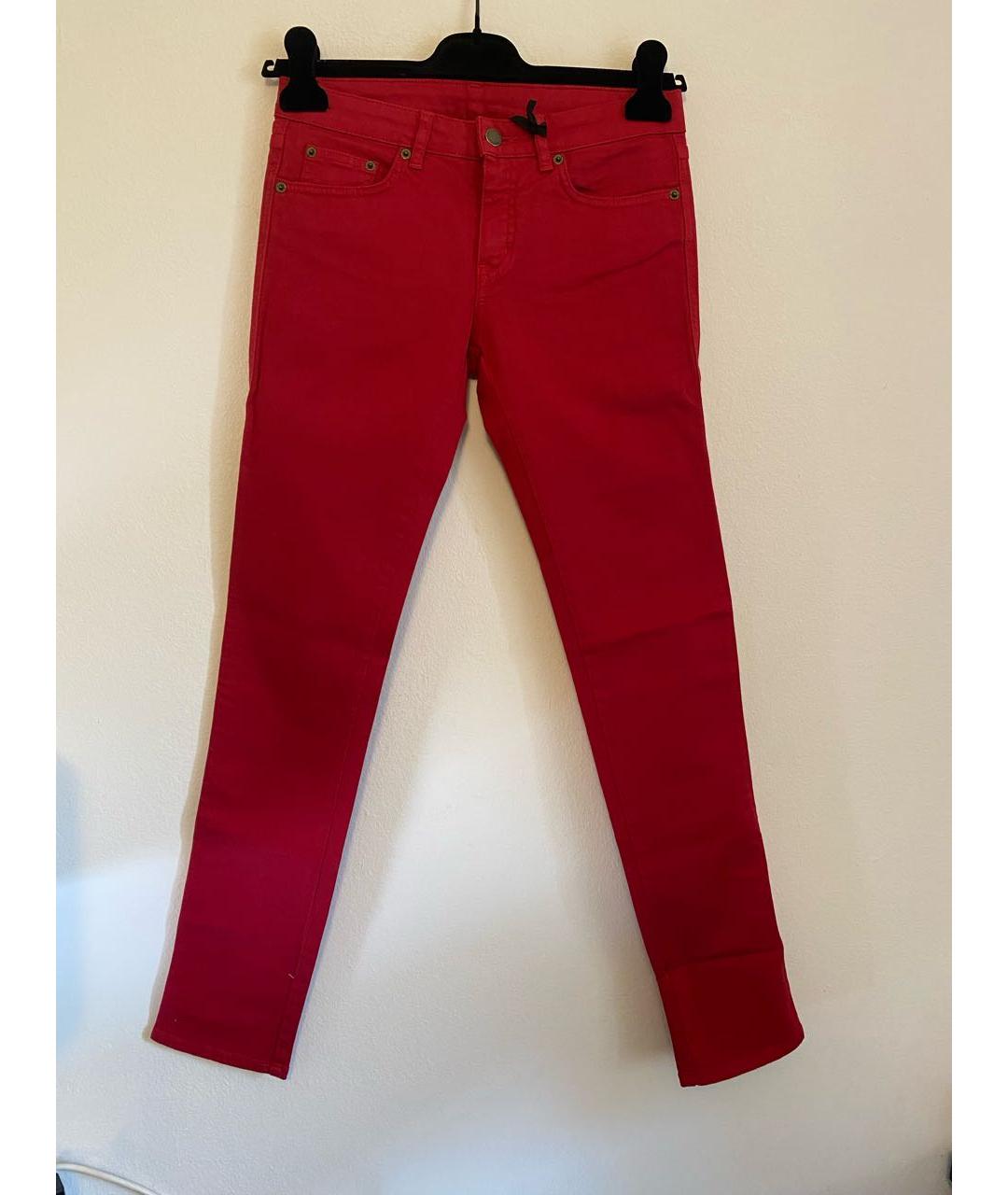 RED VALENTINO Красные джинсы слим, фото 6