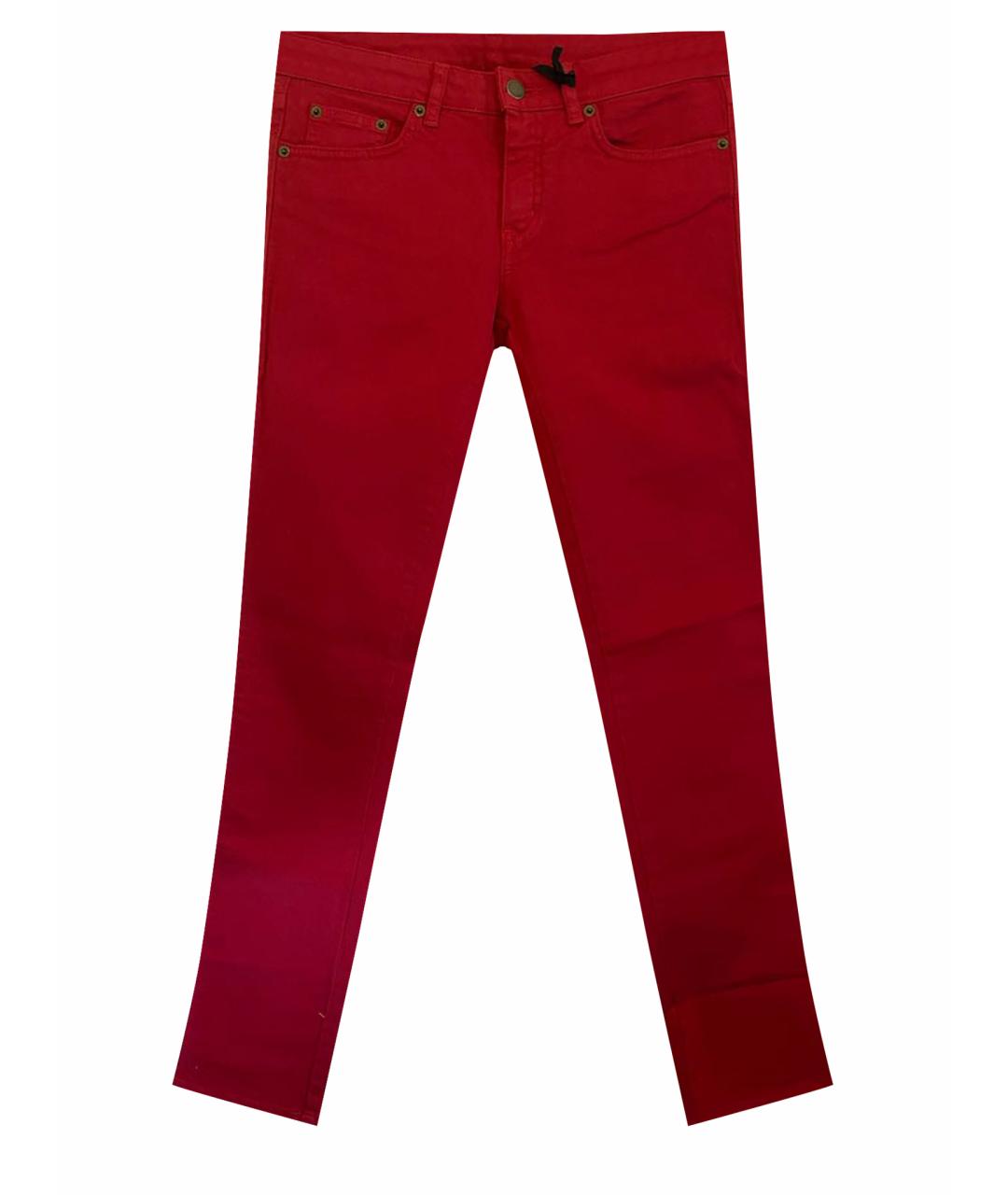 RED VALENTINO Красные джинсы слим, фото 1