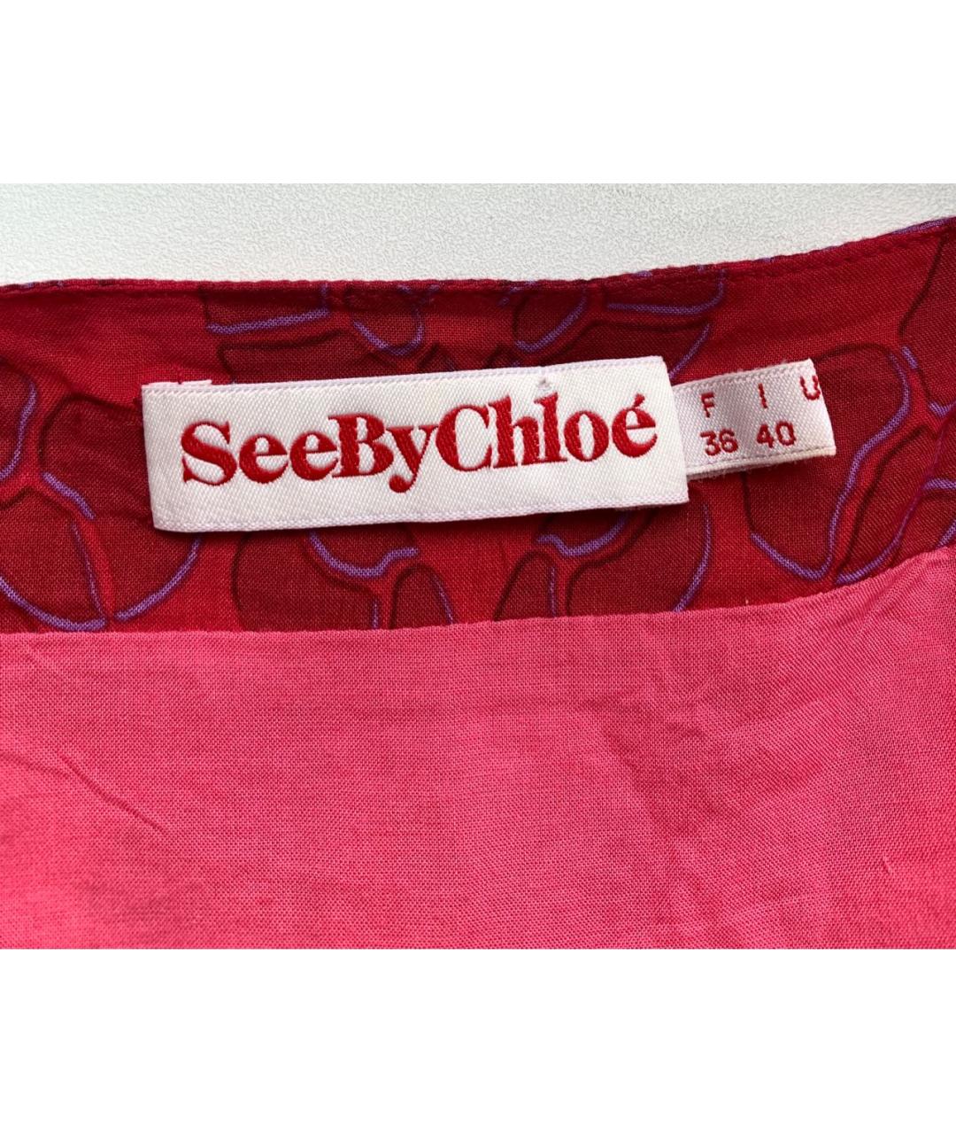 SEE BY CHLOE Розовое вискозное повседневное платье, фото 3